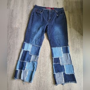 Zana Di Two-Tone Patchwork Flare Jeans